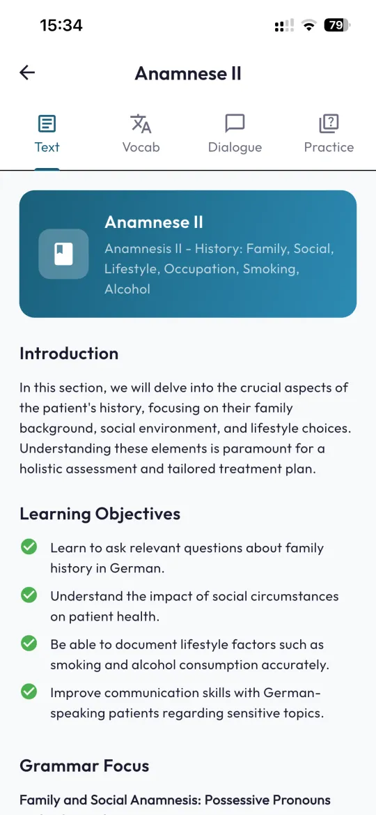 Chapter sections